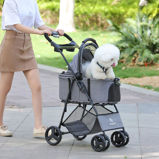 Luxury 3-in-1 Pet Travel Stroller – Removable Carrier, Waterproof & All-Terrain Design