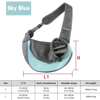 Breathable Pet Sling Carrier – Hands-Free Travel Bag
