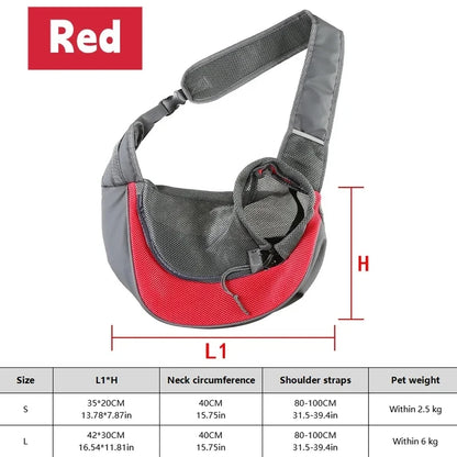 Breathable Pet Sling Carrier – Hands-Free Travel Bag