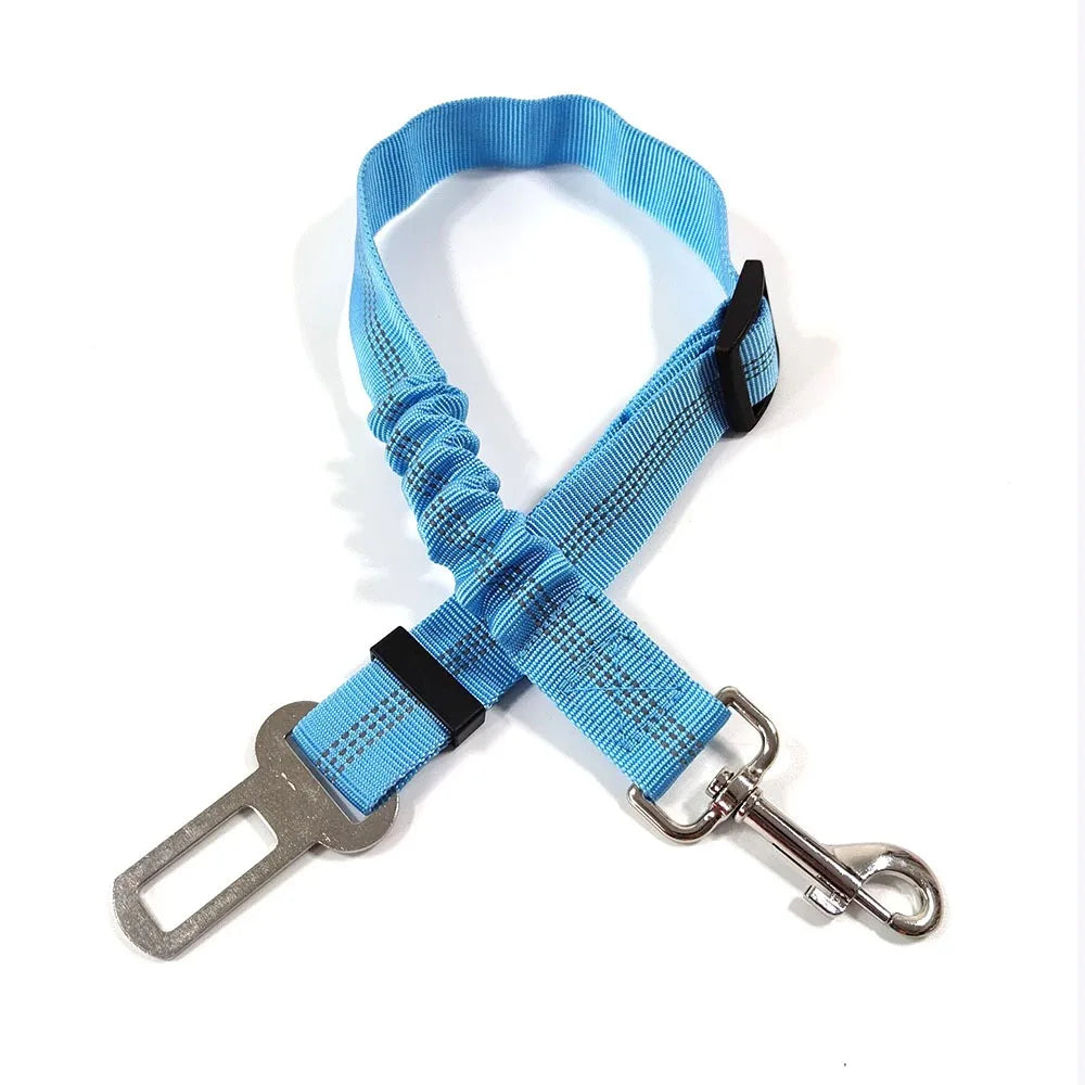 Reflective Dog Seat Belt - Adjustable and Durable Nylon Harness with Bungee Fabric Belt for Safe and Secure Car Travel