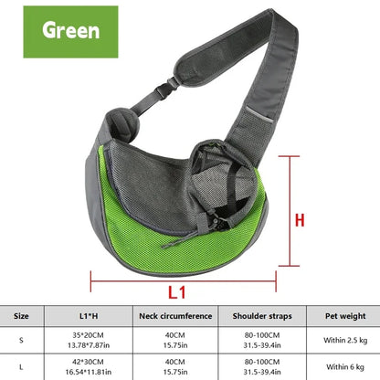 Breathable Pet Sling Carrier – Hands-Free Travel Bag