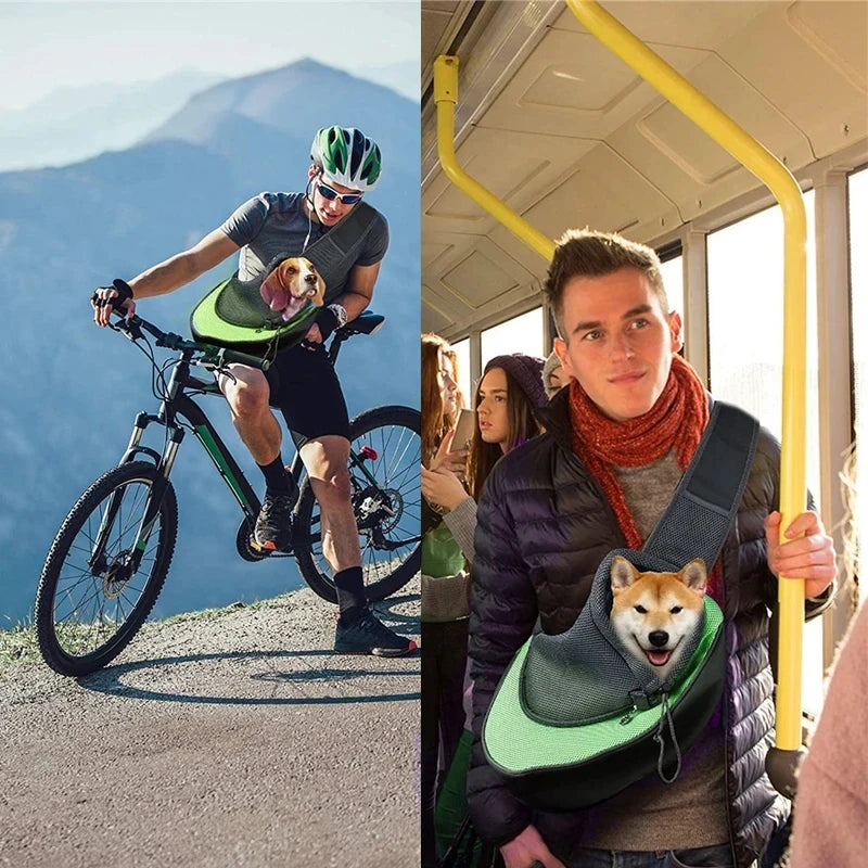 Breathable Pet Sling Carrier – Hands-Free Travel Bag
