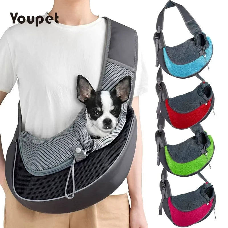 Breathable Pet Sling Carrier – Hands-Free Travel Bag