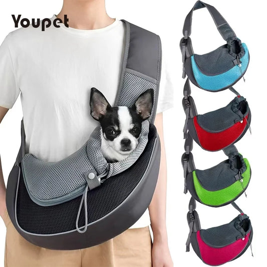 Breathable Pet Sling Carrier – Hands-Free Travel Bag
