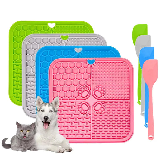 Interactive Dog Lick Mat – Slow Feeder with Spatula & Suction Grip