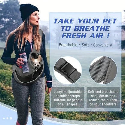 Breathable Pet Sling Carrier – Hands-Free Travel Bag