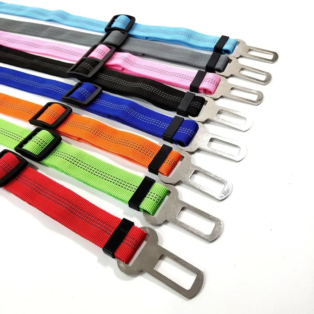 Reflective Dog Seat Belt - Adjustable and Durable Nylon Harness with Bungee Fabric Belt for Safe and Secure Car Travel