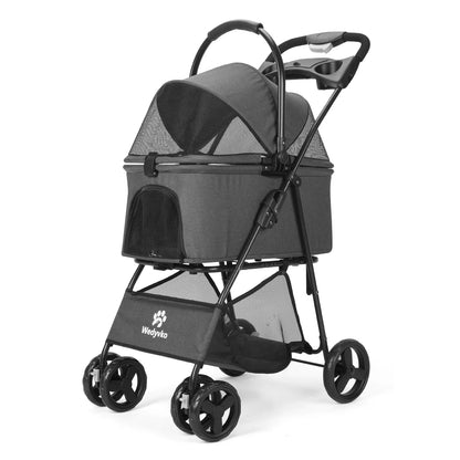 Luxury 3-in-1 Pet Travel Stroller – Removable Carrier, Waterproof & All-Terrain Design