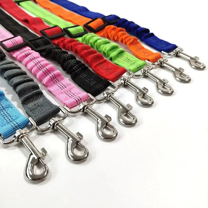 Reflective Dog Seat Belt - Adjustable and Durable Nylon Harness with Bungee Fabric Belt for Safe and Secure Car Travel