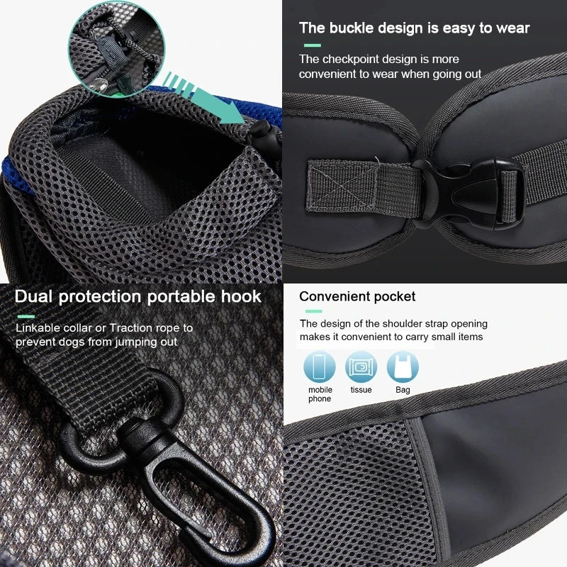 Breathable Pet Sling Carrier – Hands-Free Travel Bag